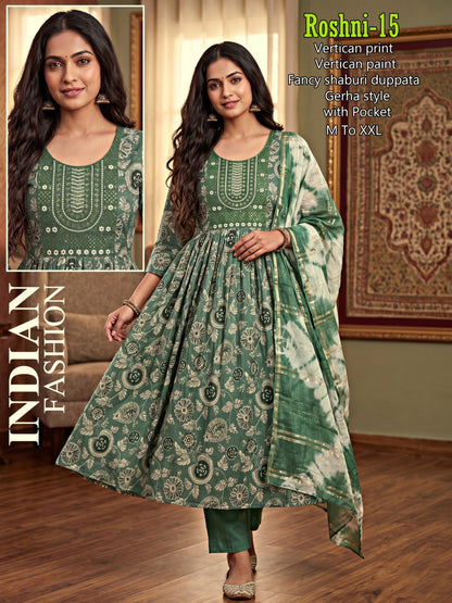 Roshni Infinity Vertican Readymade Anarkali Suits Supplier Ahmedabad