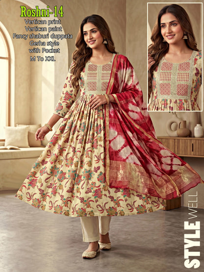 Roshni Infinity Vertican Readymade Anarkali Suits Supplier Ahmedabad