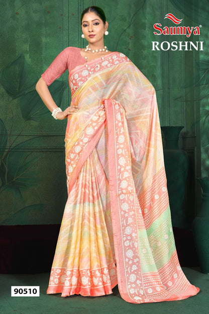 Roshni Saumya Chiffon Sarees Wholesaler Ahmedabad