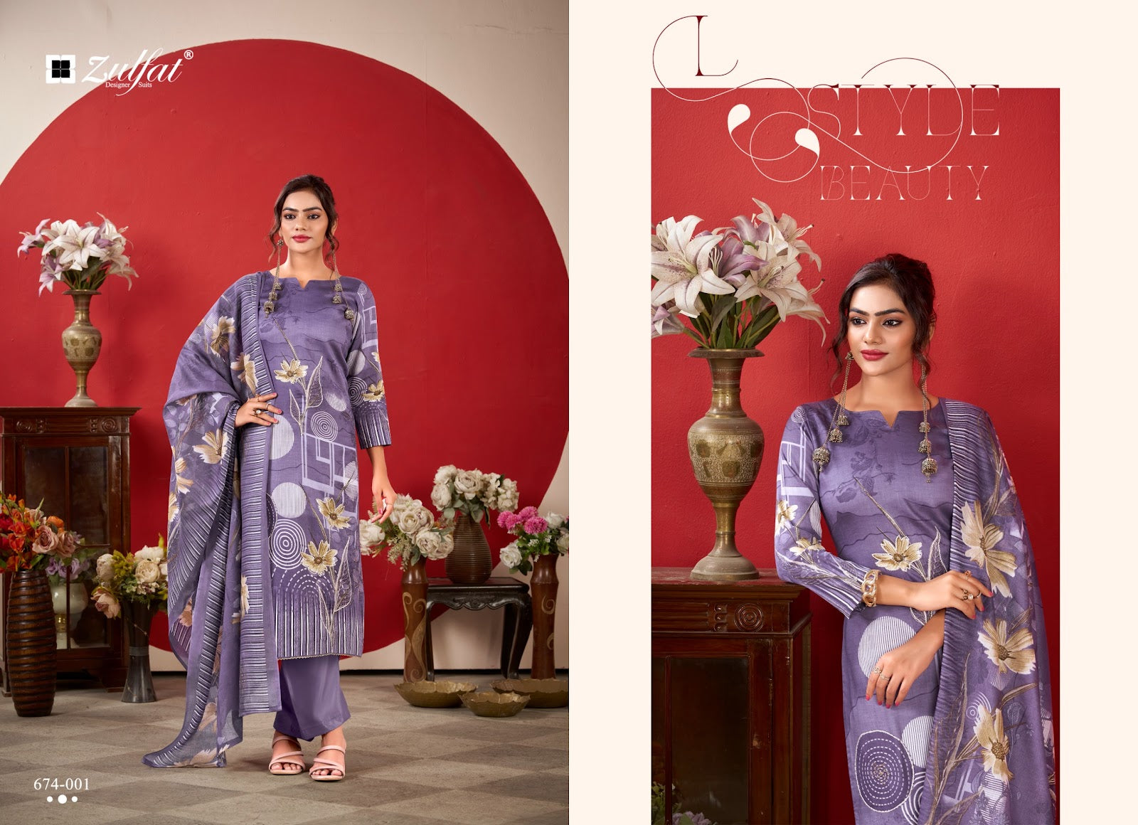 Roshni Vol 2 Zulfat Designer Cotton Karachi Salwar Suits Exporter Ahmedabad