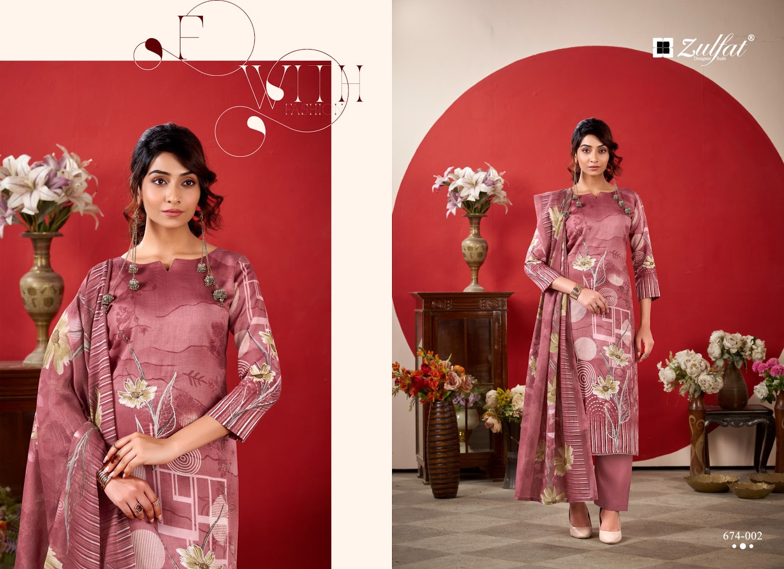 Roshni Vol 2 Zulfat Designer Cotton Karachi Salwar Suits Exporter Ahmedabad