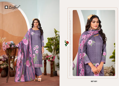 Roshni Zulfat Designer Jam Cotton Karachi Salwar Suits Wholesaler Ahmedabad