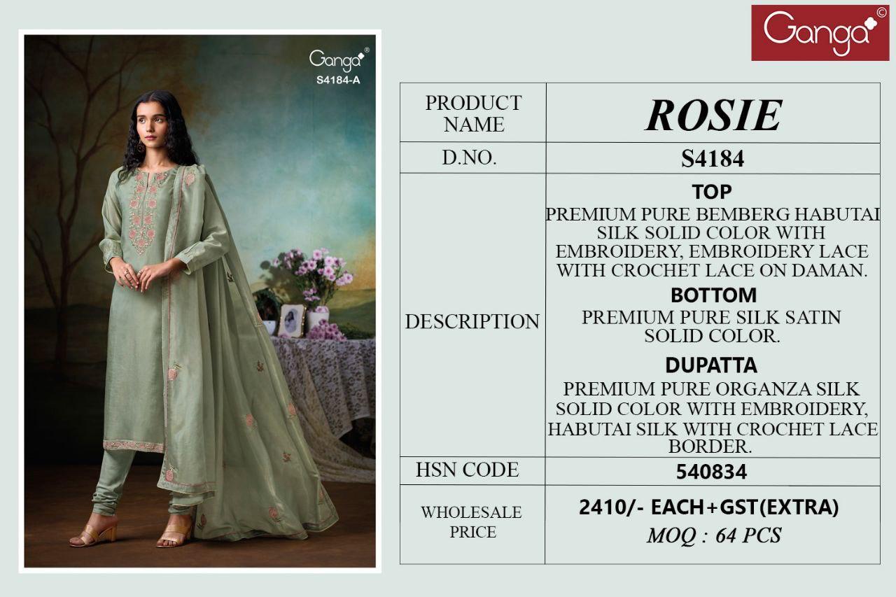 Rosie 4184 Ganga Habutai Silk Plazzo Style Suits Supplier Gujarat