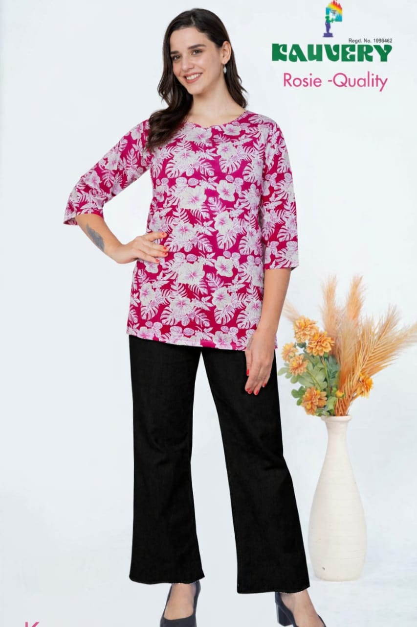 Rosie Quality Kauvery Cotton Short Kurtis Wholesaler India