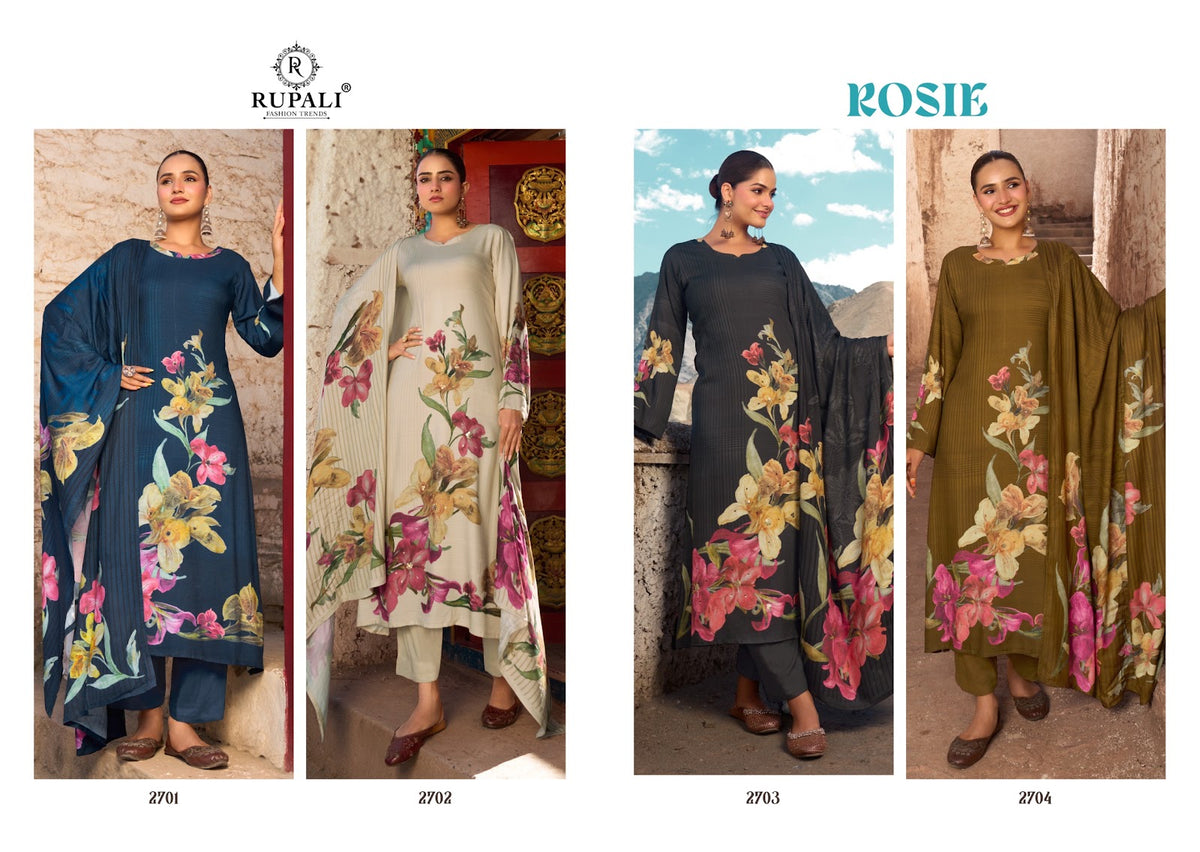 Rosie Rupali Viscose Pashmina Suits Wholesaler Ahmedabad