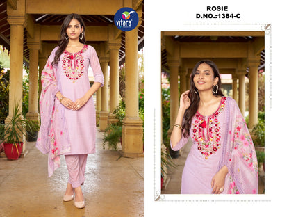 Rosie Vitara Cambric Cotton Readymade Pant Style Suits Wholesaler