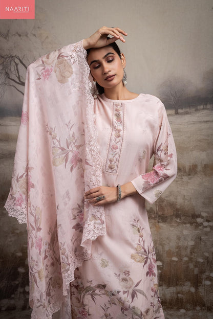 Rosset Naariti Mul Chanderi Pant Style Suits Wholesaler Ahmedabad