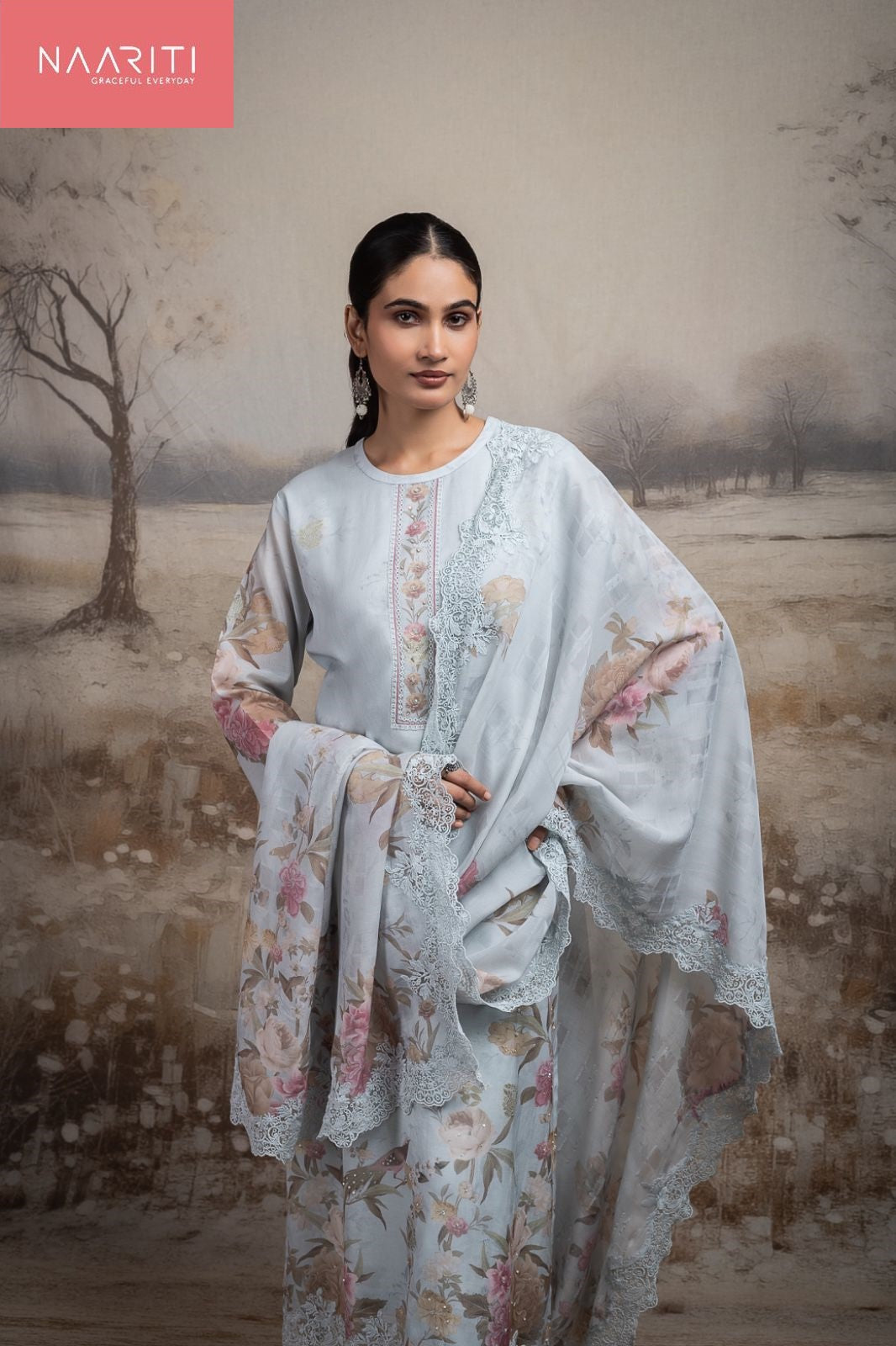 Rosset Naariti Mul Chanderi Pant Style Suits Wholesaler Ahmedabad