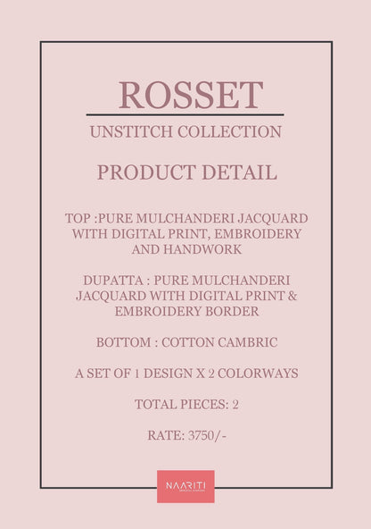 Rosset Naariti Mul Chanderi Pant Style Suits Wholesaler Ahmedabad