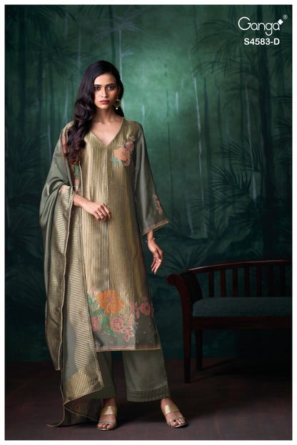 Rostha S4583 Ganga Woven Silk Pant Style Suits Supplier Ahmedabad