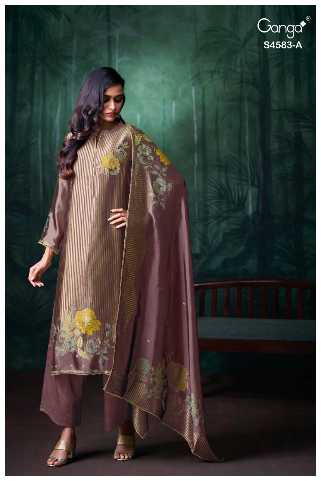 Rostha S4583 Ganga Woven Silk Pant Style Suits Supplier Ahmedabad