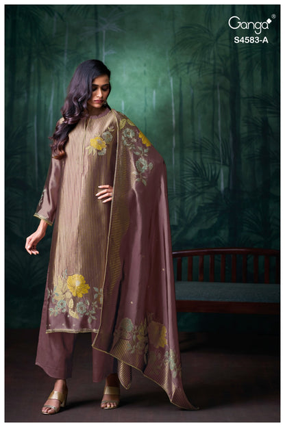 Rostha S4583 Ganga Woven Silk Pant Style Suits Supplier Ahmedabad