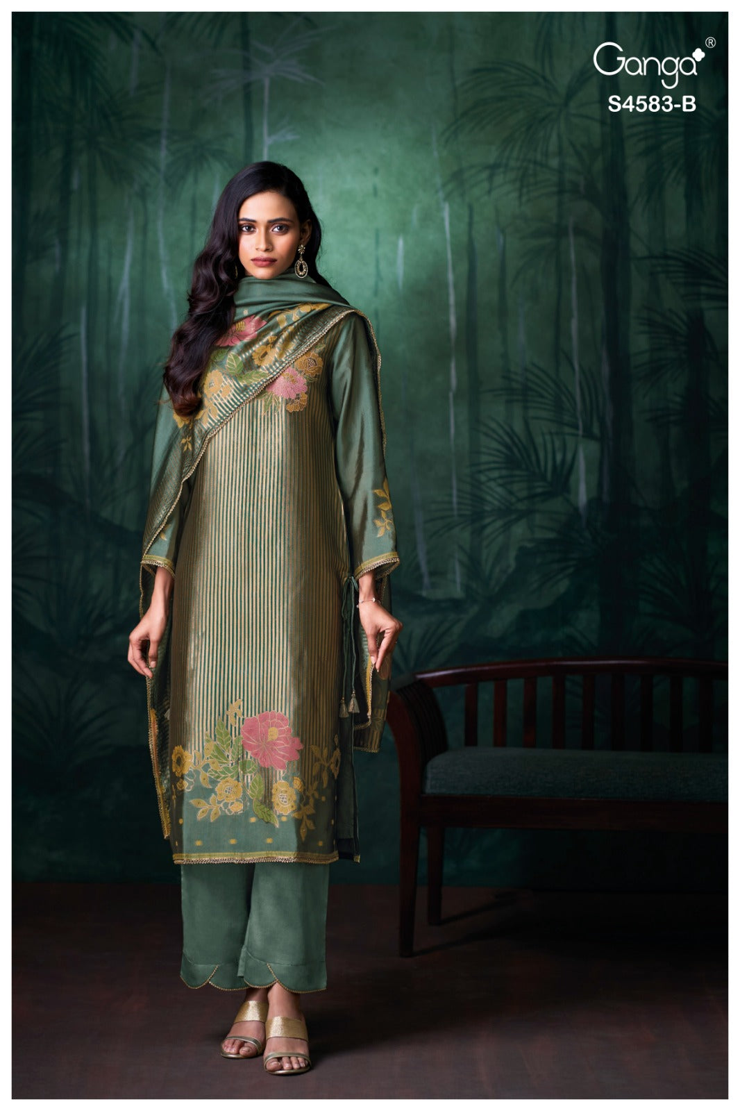 Rostha S4583 Ganga Woven Silk Pant Style Suits Supplier Ahmedabad