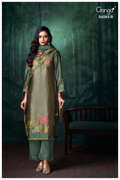 Rostha S4583 Ganga Woven Silk Pant Style Suits Supplier Ahmedabad