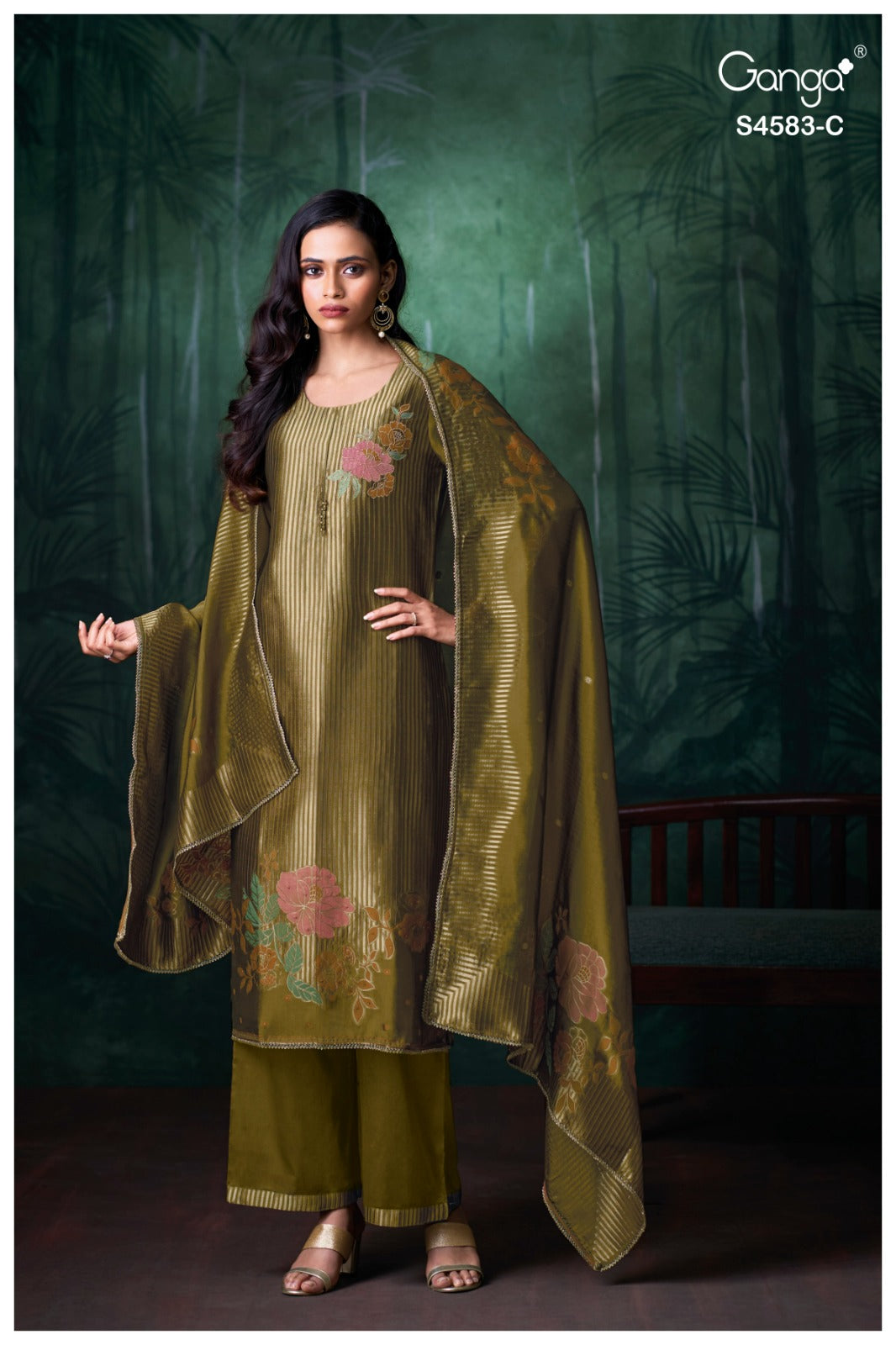 Rostha S4583 Ganga Woven Silk Pant Style Suits Supplier Ahmedabad