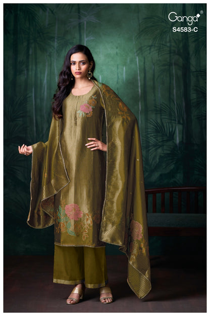 Rostha S4583 Ganga Woven Silk Pant Style Suits Supplier Ahmedabad