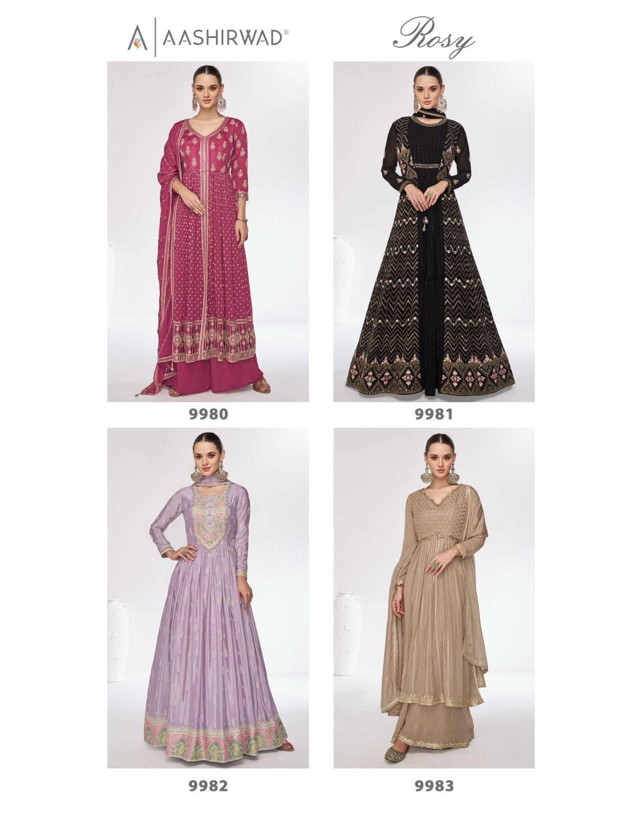 Rosy Aashirwad Creation Chinnon Pakistani Readymade Suits Wholesaler