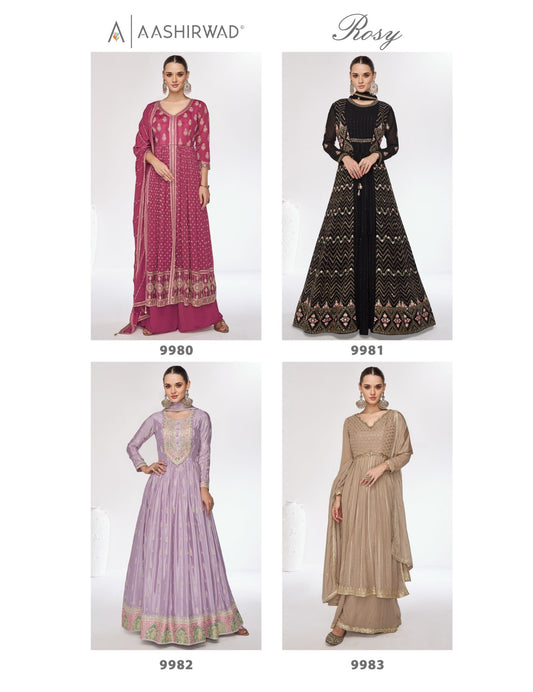 Rosy Aashirwad Creation Chinnon Pakistani Readymade Suits Wholesaler
