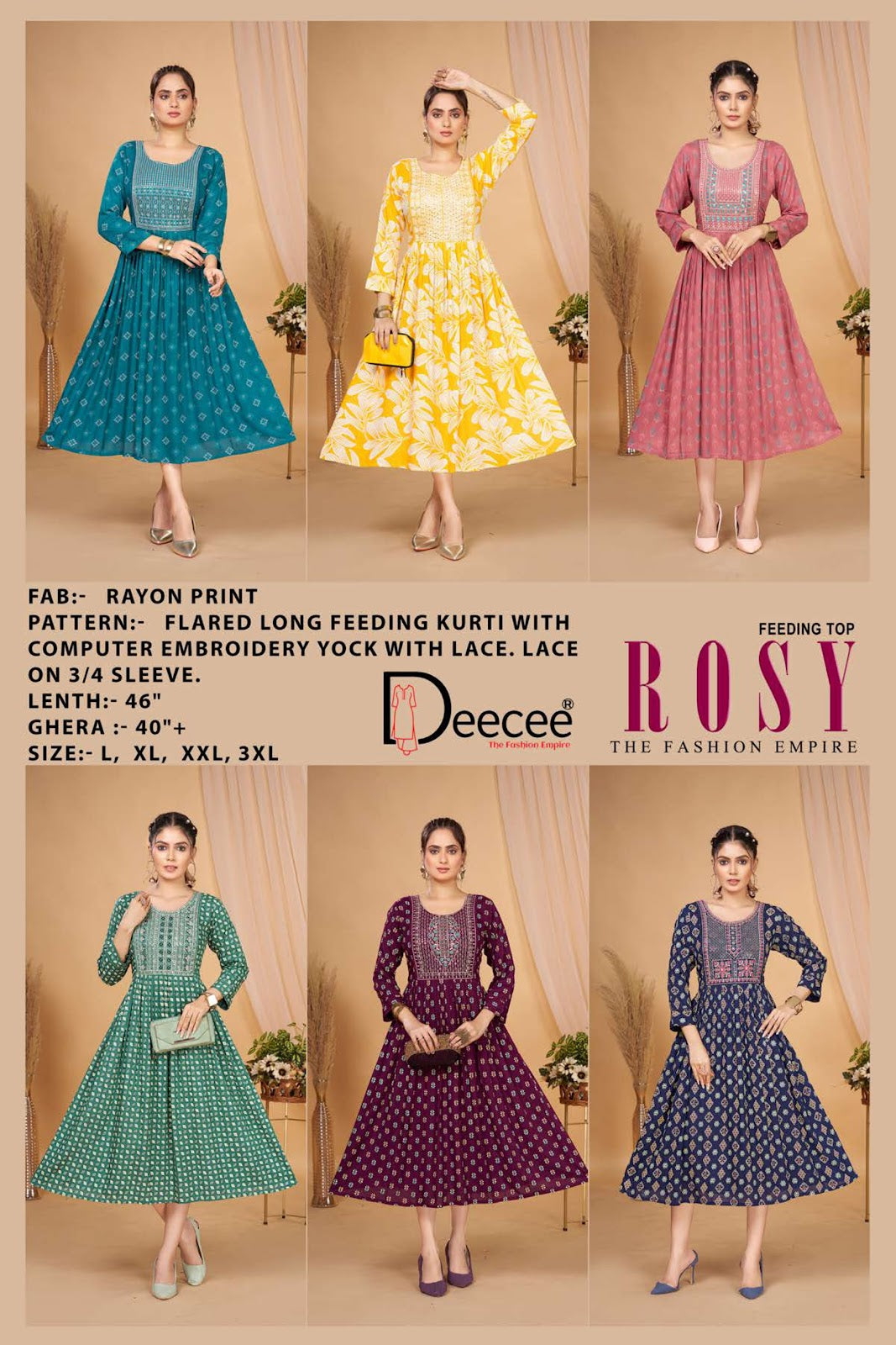 Rosy Deecee Rayon Feeding Kurtis Wholesale Price