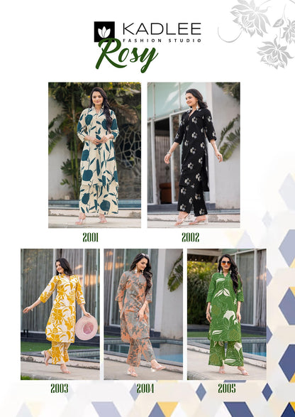 Rosy Kadlee Rayon Co Ord Set Supplier India