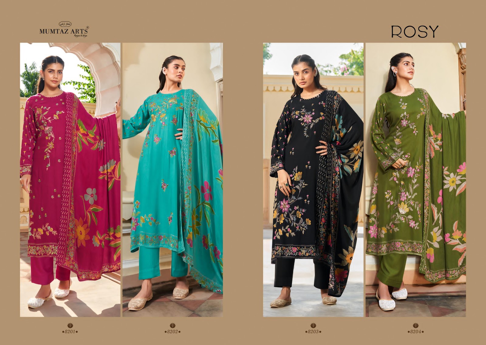 Rosy Mumtaz Arts Pure Viscose Pashmina Suits Manufacturer