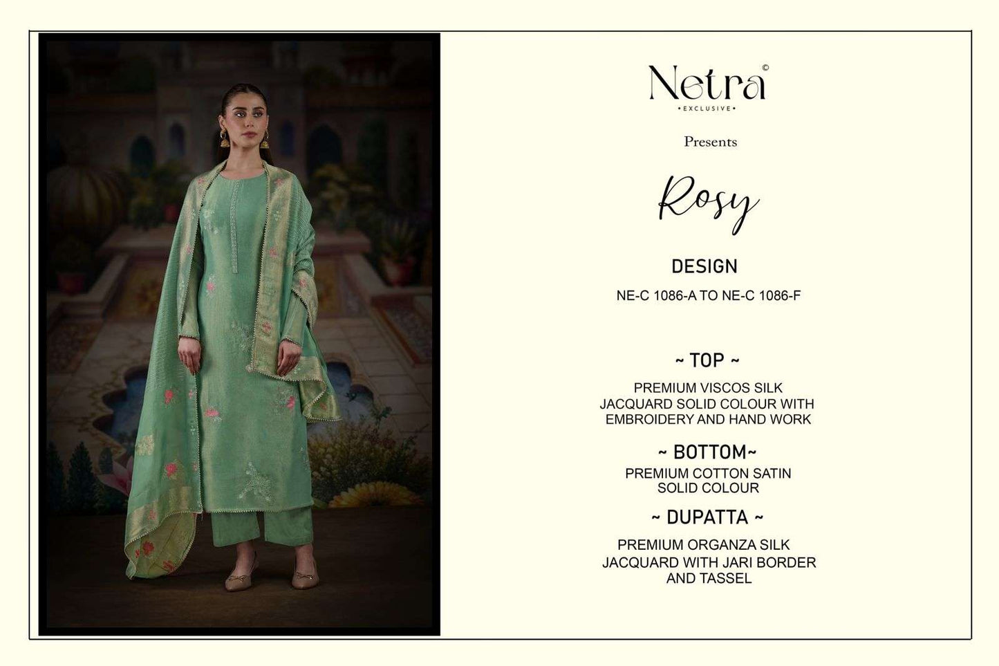 Rosy Netra Premium Viscose Pant Style Suits Exporter Ahmedabad