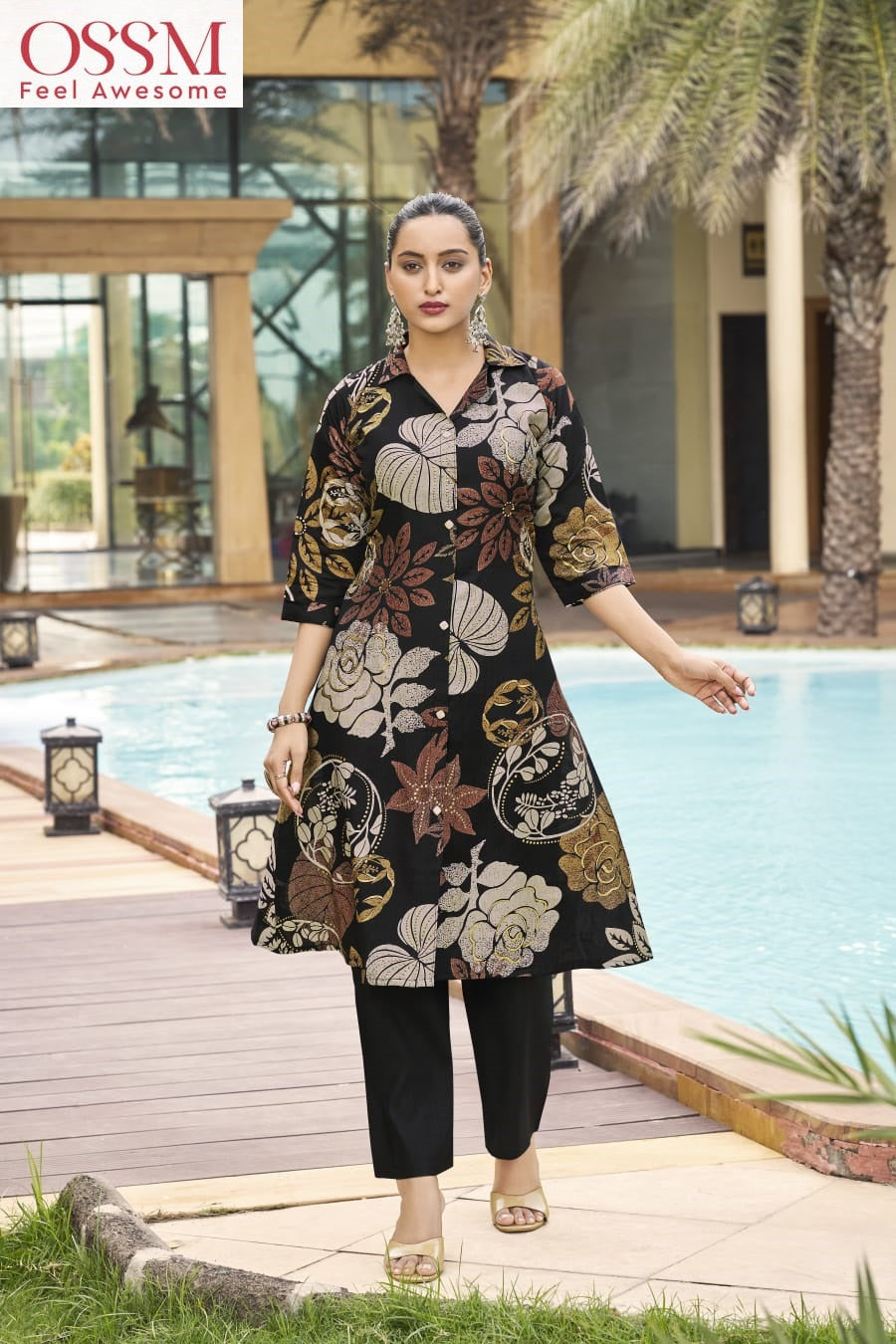 Rosy Ossm Vetican Kurti Pant Set Exporter Gujarat