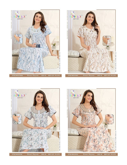 Round Neck 0807 Belly Lizzy Bizzy Night Gowns Manufacturer Gujarat