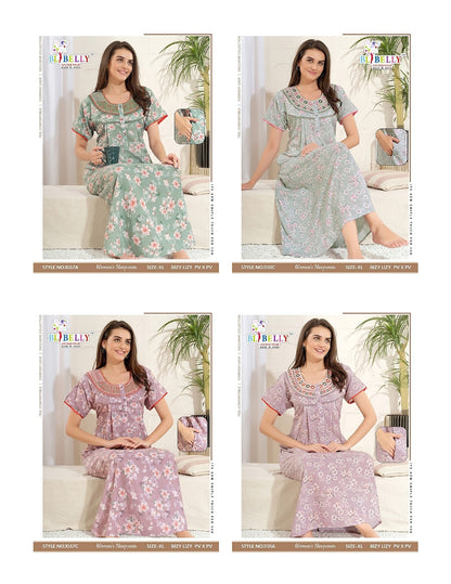 Round Neck 0807 Belly Lizzy Bizzy Night Gowns Manufacturer Gujarat