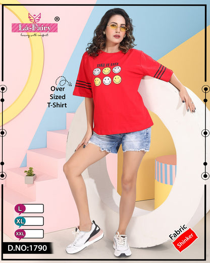 Round Neck 1790 La Fairy Sinker Women Oversized Tshirt Supplier India