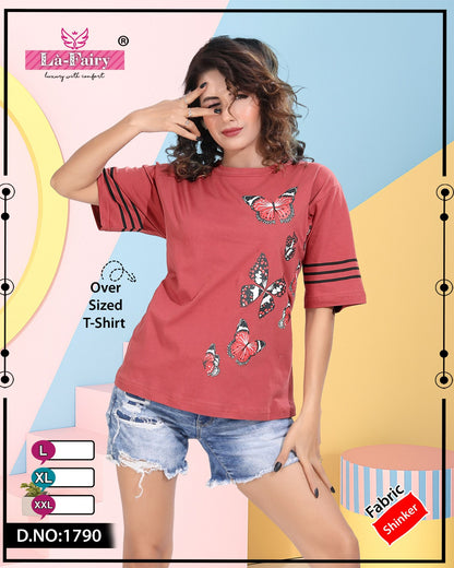 Round Neck 1790 La Fairy Sinker Women Oversized Tshirt Supplier India