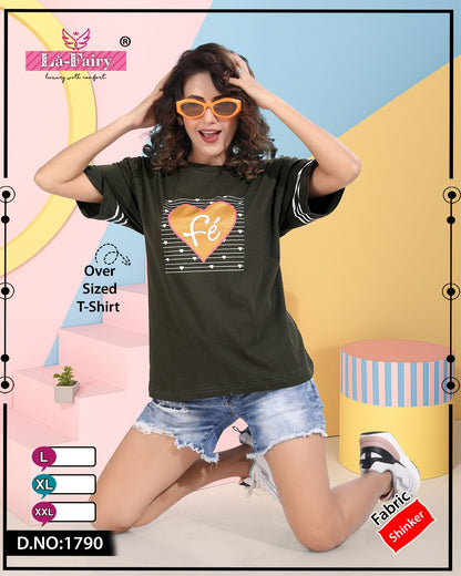 Round Neck 1790 La Fairy Sinker Women Oversized Tshirt Supplier India