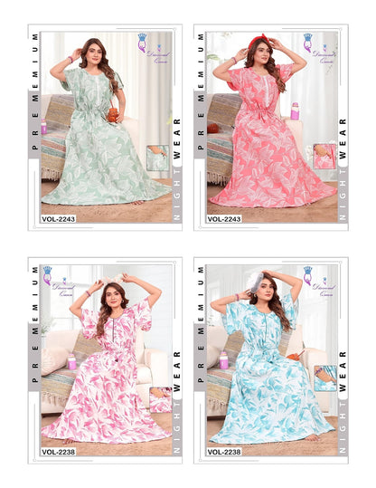 Round Neck 2006 Diamond Queen Rayon Night Gowns Manufacturer Ahmedabad