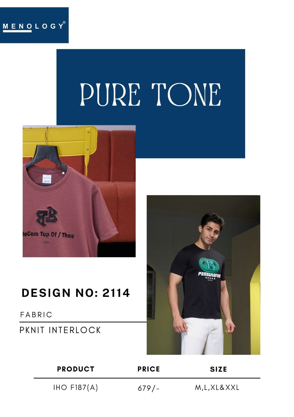 Round Neck 2114 Menology Knit Mens Tshirts Wholesale Rate