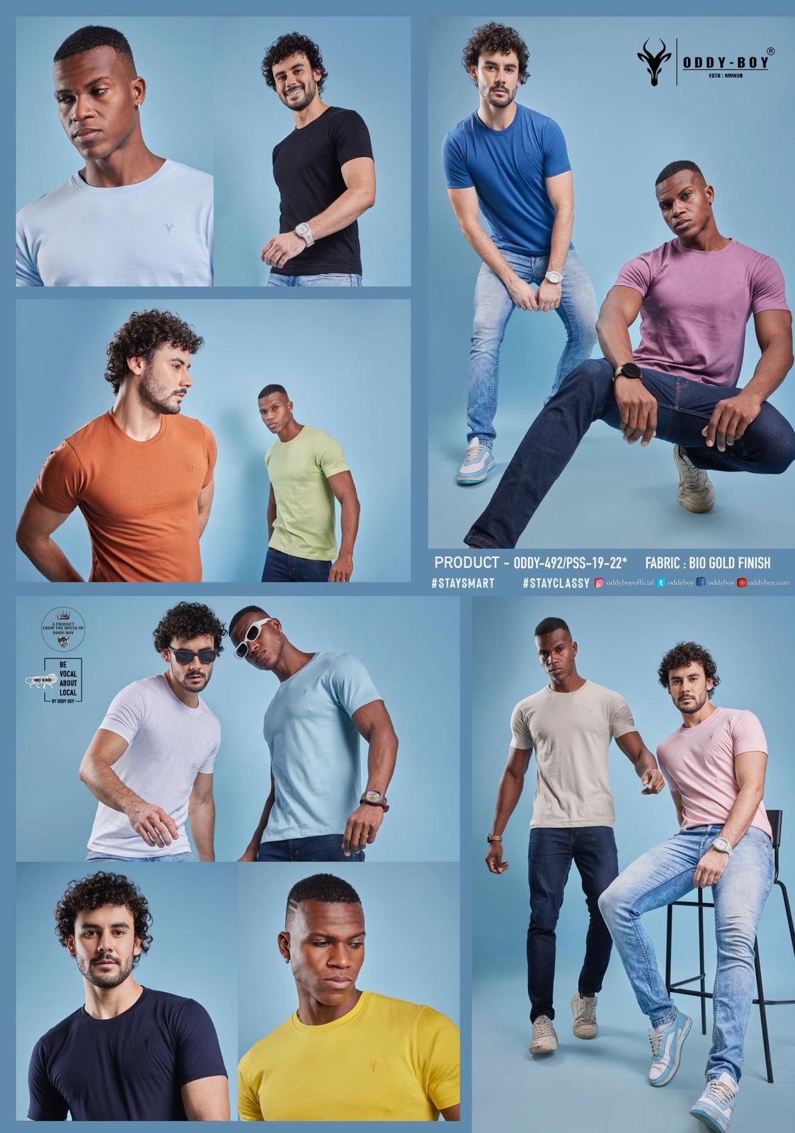 Round Neck 492 Oddy Boy Bio Gold Mens Tshirts Wholesaler