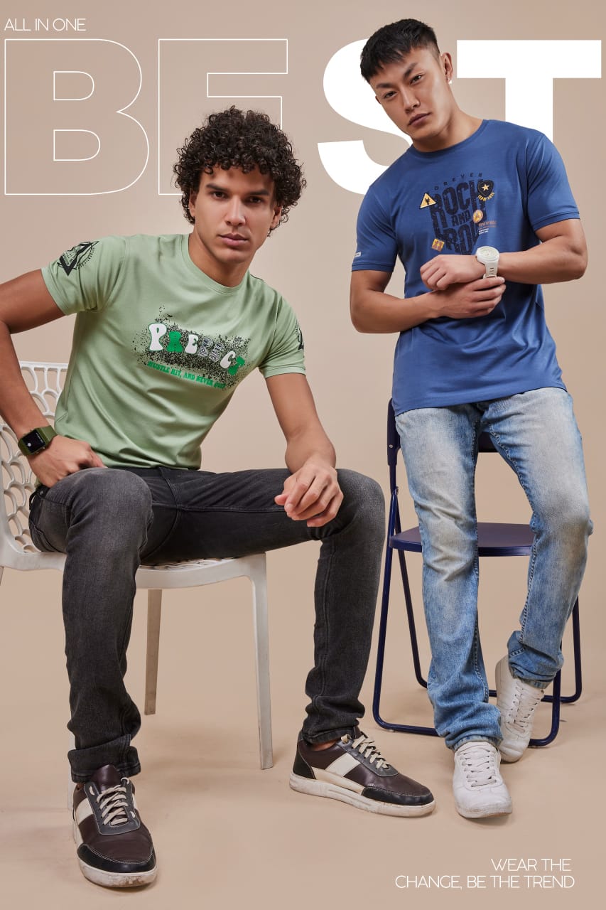 Round Neck 5734 Gb Tencel Lycra Mens Tshirts Supplier India