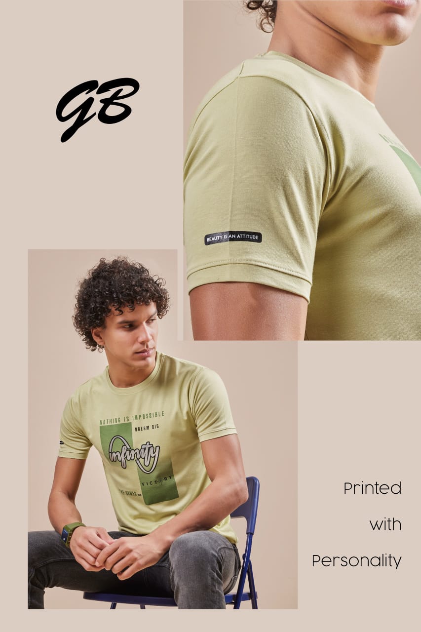 Round Neck 5734 Gb Tencel Lycra Mens Tshirts Supplier India