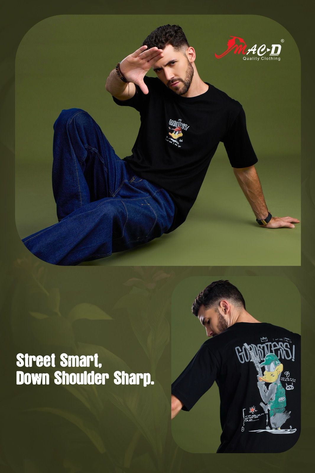 Round Neck 5841 Mac D Cotton Mens Tshirts Supplier Gujarat