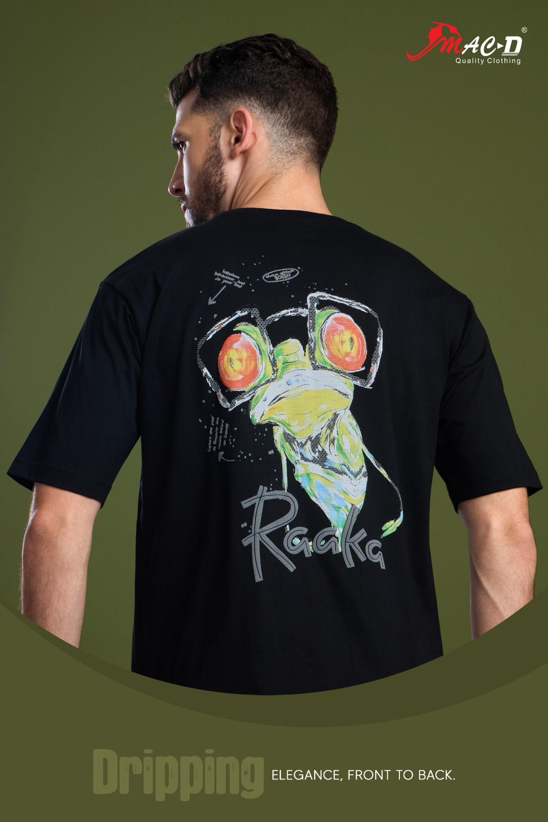 Round Neck 5841 Mac D Cotton Mens Tshirts Supplier Gujarat
