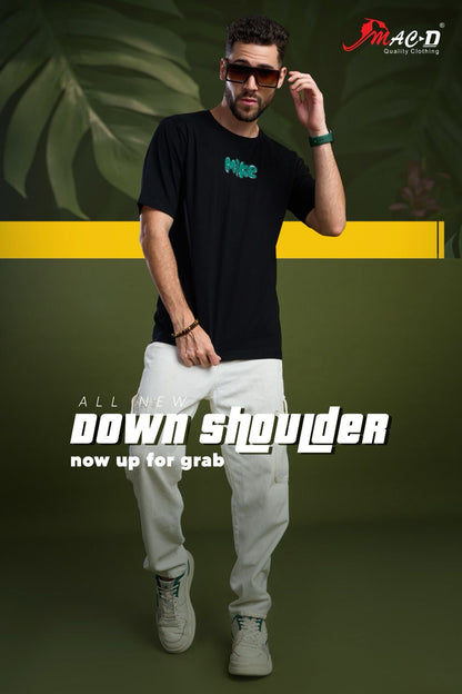Round Neck 5841 Mac D Cotton Mens Tshirts Supplier Gujarat