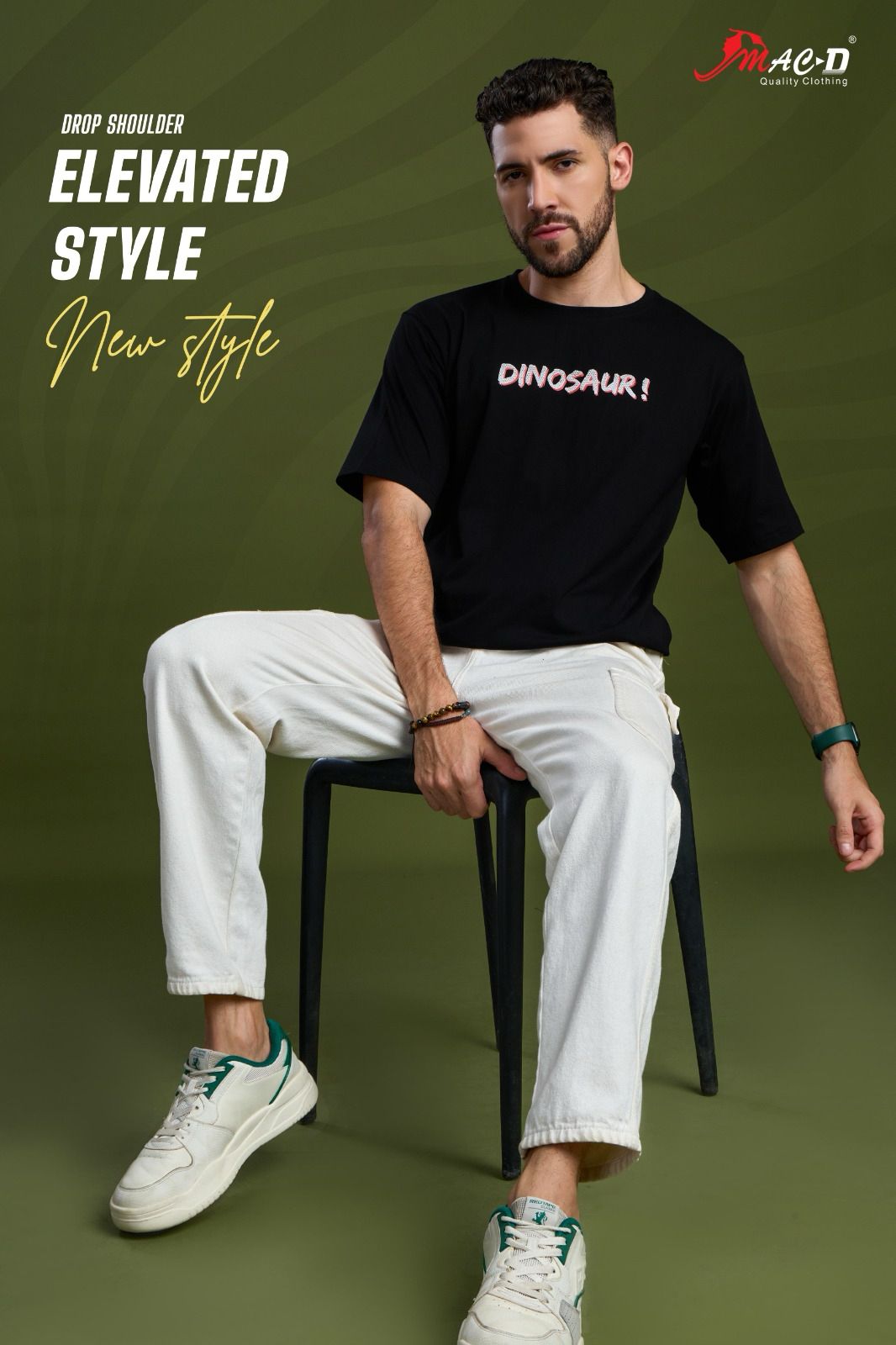 Round Neck 5841 Mac D Cotton Mens Tshirts Supplier Gujarat