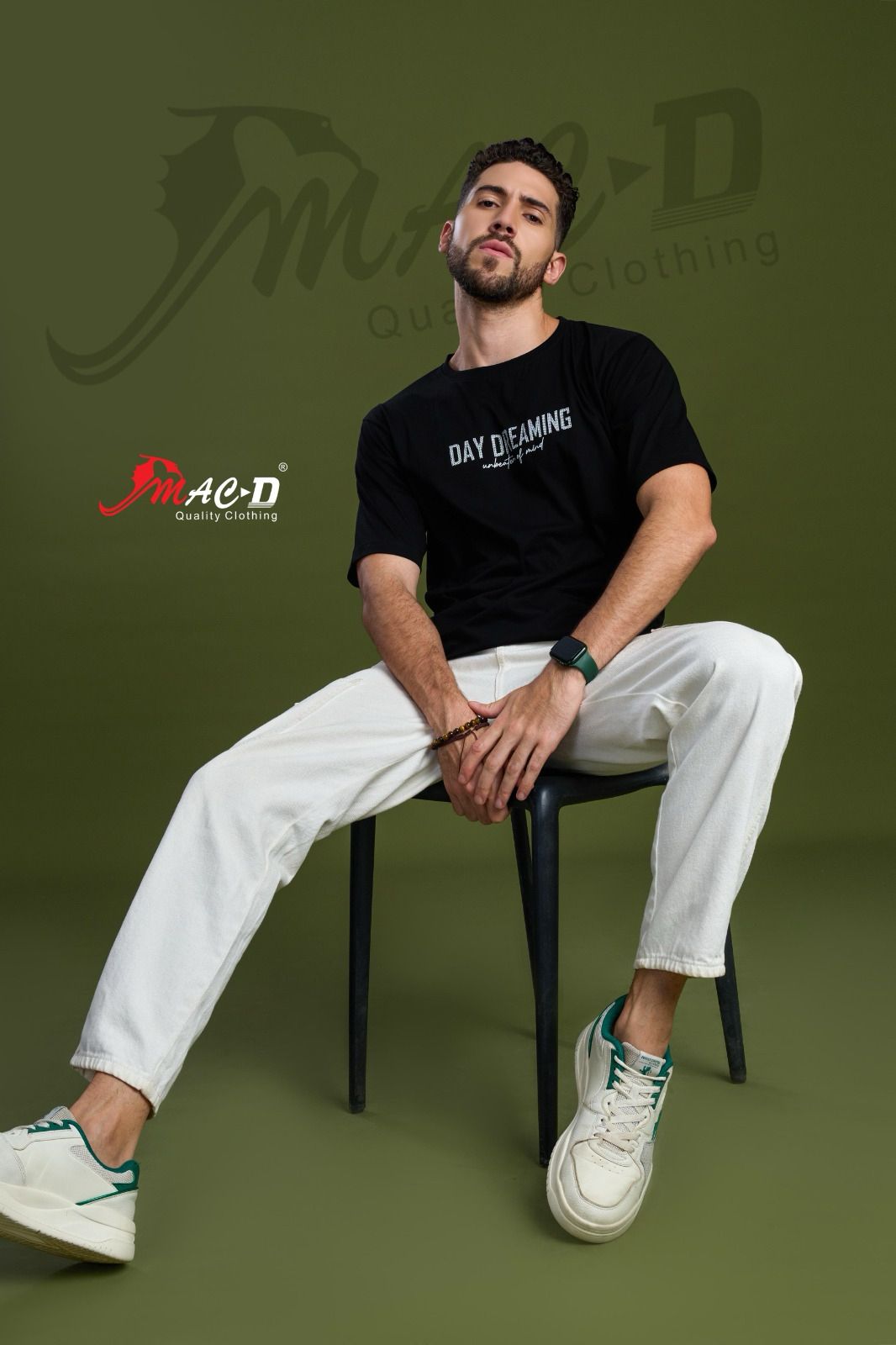 Round Neck 5841 Mac D Cotton Mens Tshirts Supplier Gujarat