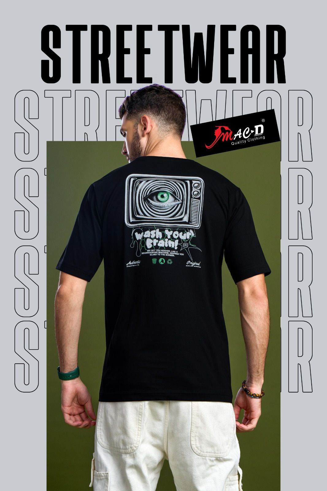 Round Neck 5841 Mac D Cotton Mens Tshirts Supplier Gujarat