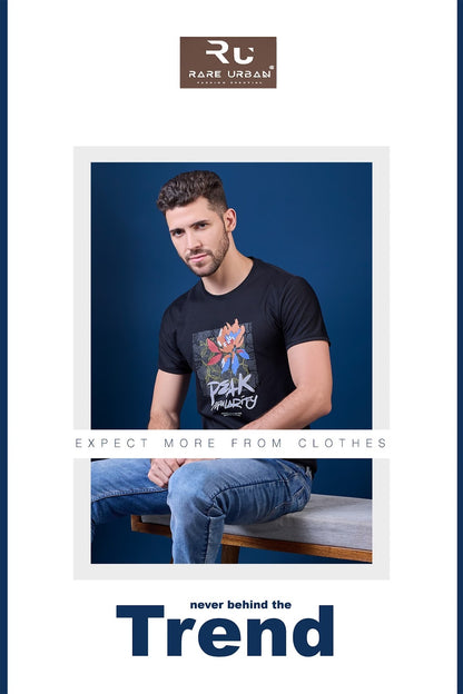 Round Neck 5926 Rare Urban Jacquard Knit Mens Tshirts Manufacturer India