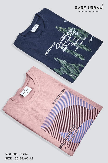 Round Neck 5926 Rare Urban Jacquard Knit Mens Tshirts Manufacturer India