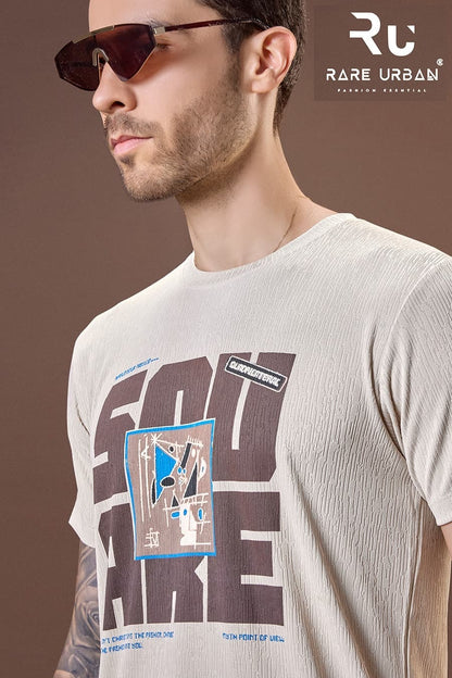 Round Neck 5926 Rare Urban Jacquard Knit Mens Tshirts Manufacturer India