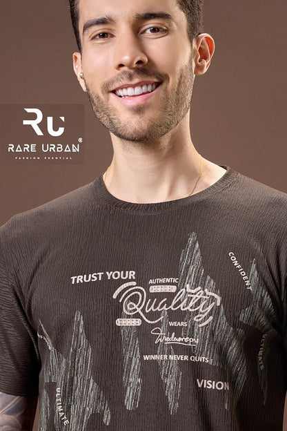 Round Neck 5926 Rare Urban Jacquard Knit Mens Tshirts Manufacturer India