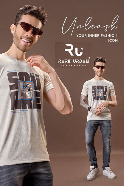 Round Neck 5926 Rare Urban Jacquard Knit Mens Tshirts Manufacturer India
