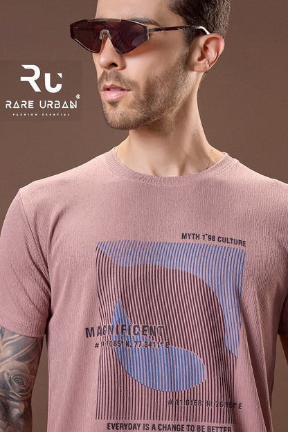 Round Neck 5926 Rare Urban Jacquard Knit Mens Tshirts Manufacturer India