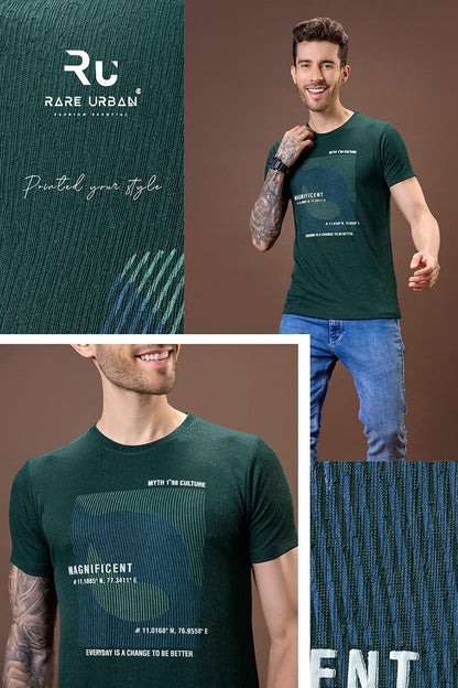 Round Neck 5926 Rare Urban Jacquard Knit Mens Tshirts Manufacturer India